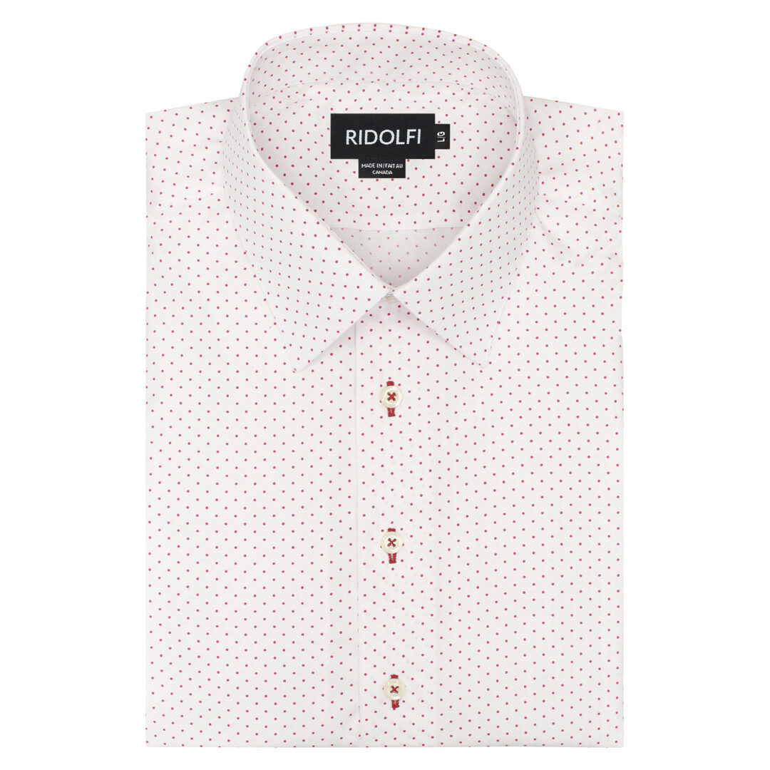 White Dotted Casual Shirt 81004 | Ridolfi Shirts