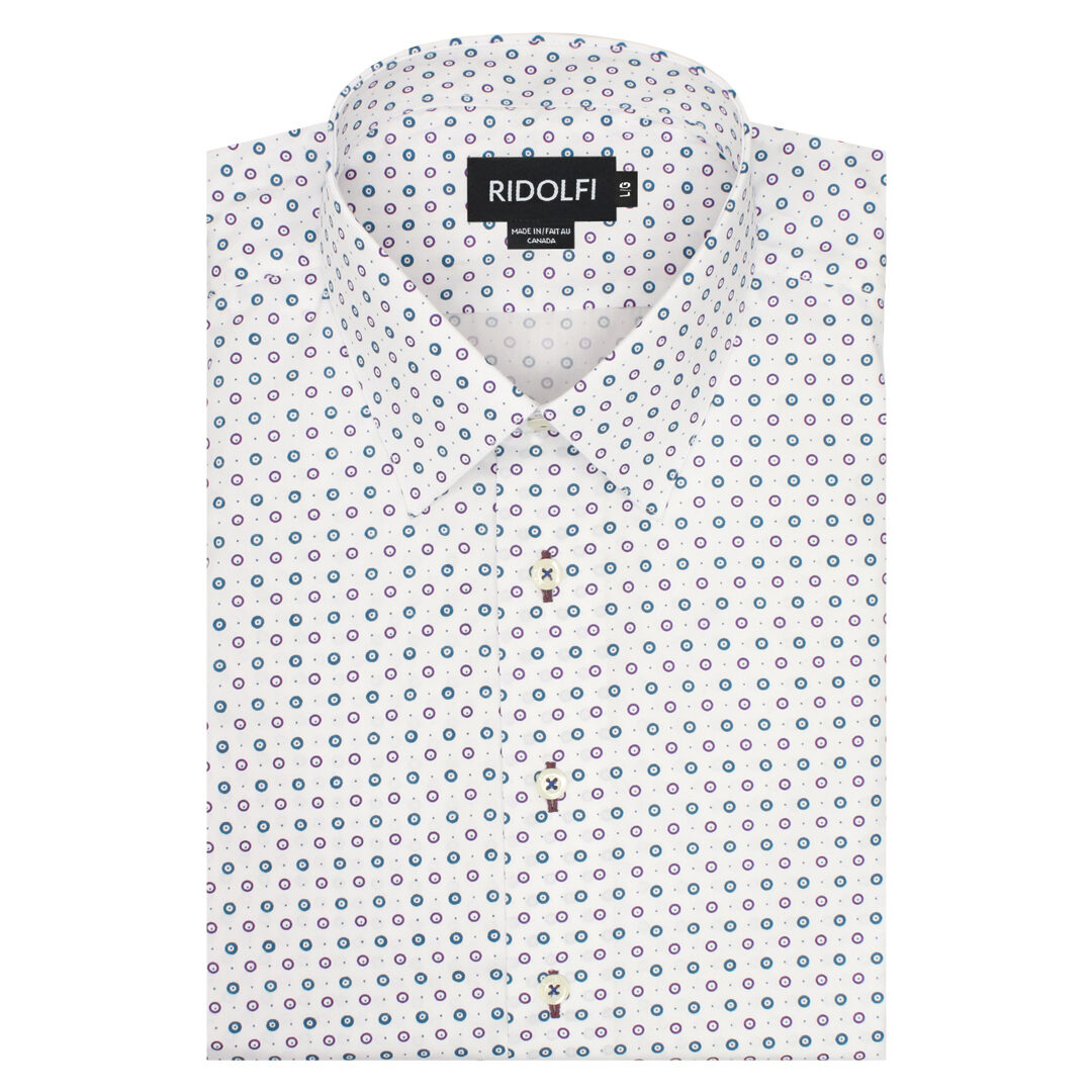White Dotted Casual Shirt 81005 | Ridolfi Shirts