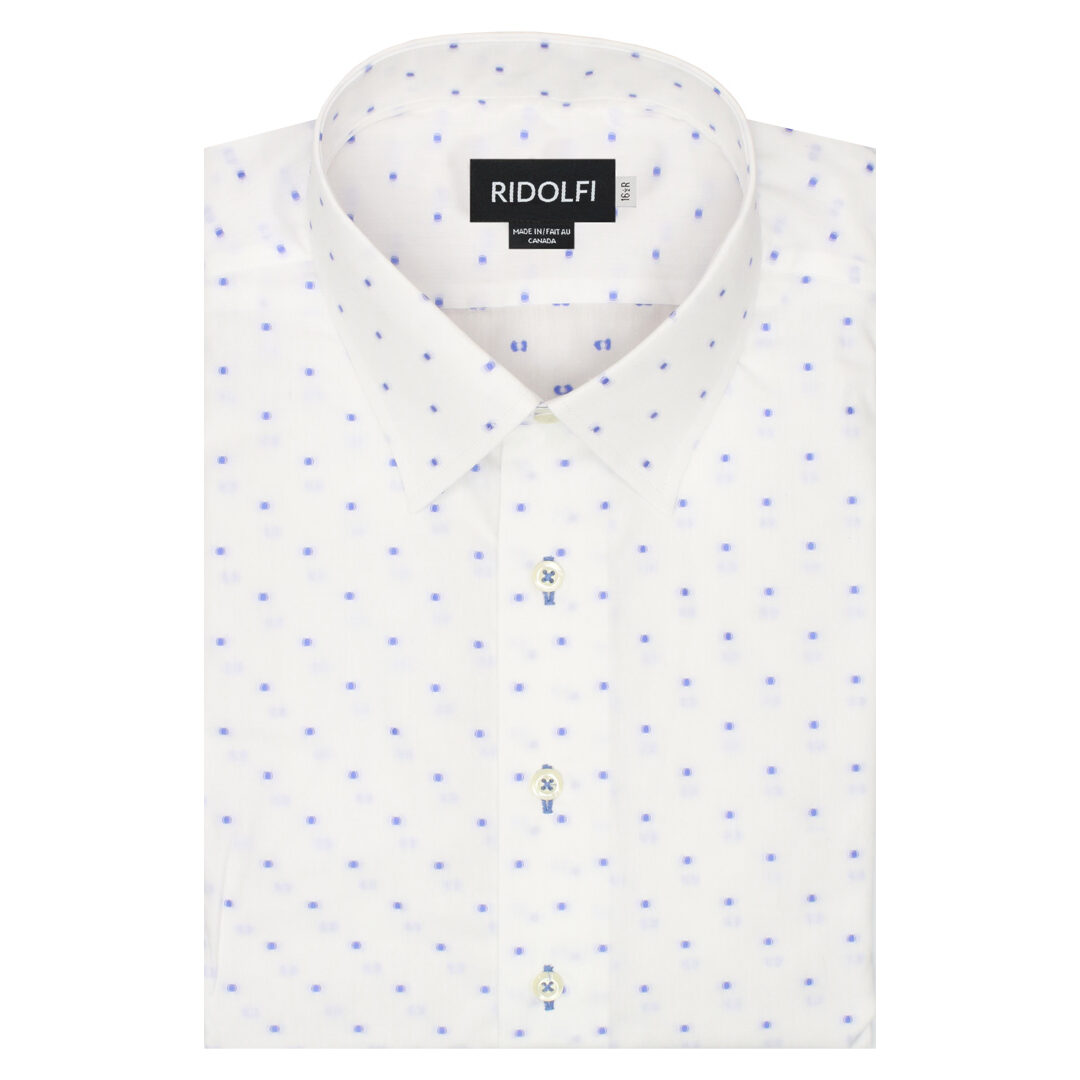 White Dotted Dress Shirt 81032 | Ridolfi Shirts