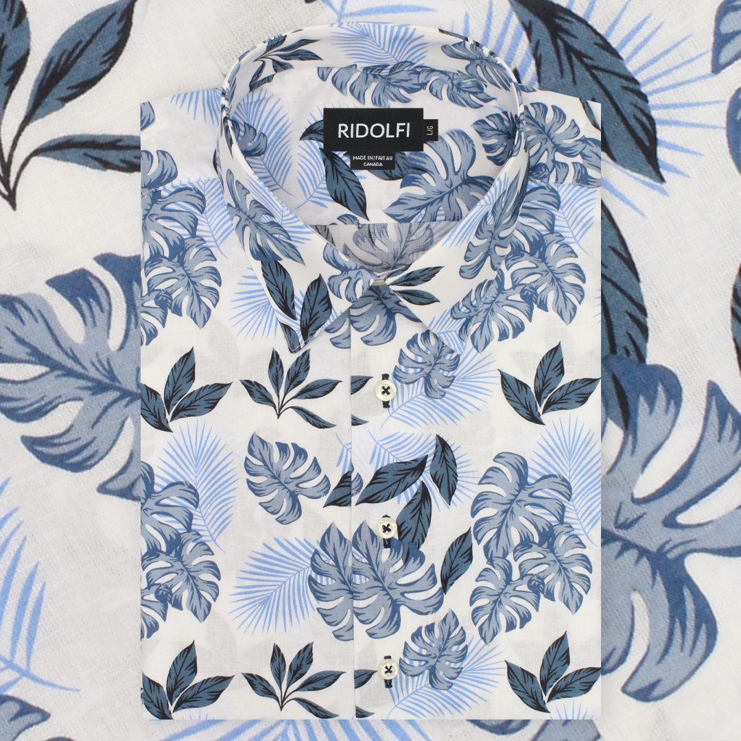 Blue Floral Short Sleeve Shirt 81029 1 | Ridolfi Shirts