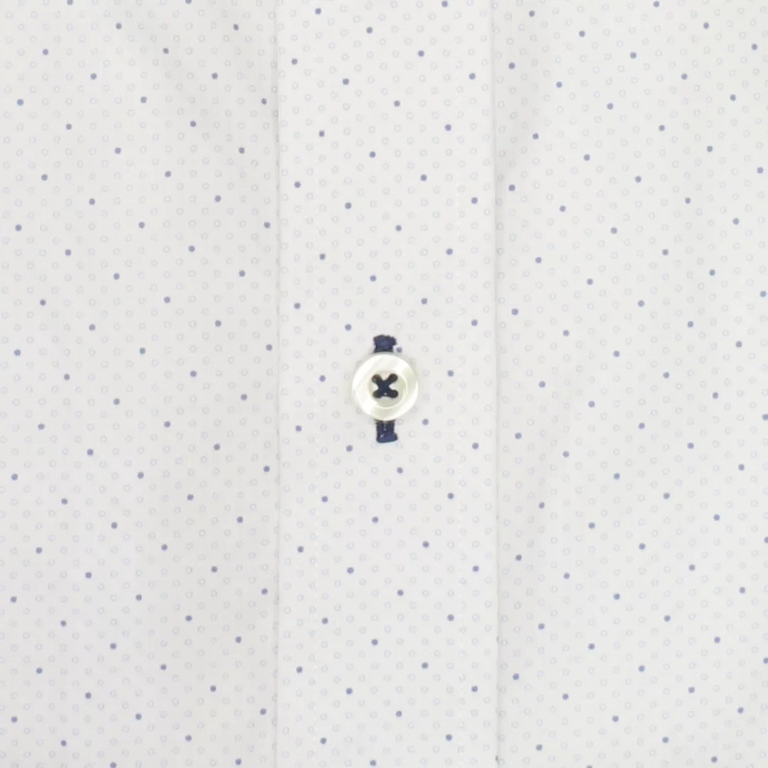 Men's White Dotted Dress Shirt | Ridolfi Shirts