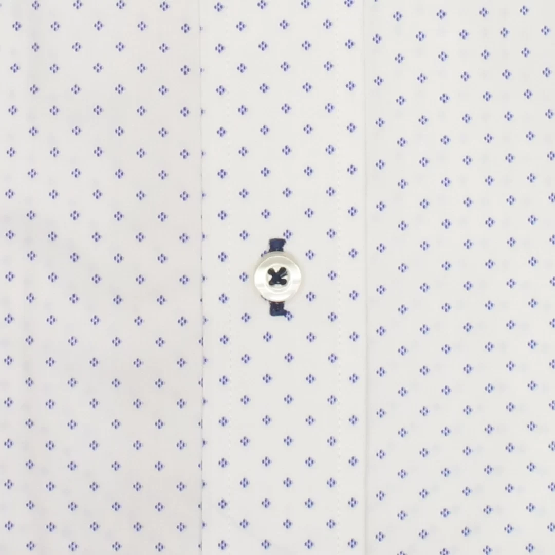 Men's White Geometric Dress Shirt | Ridolfi Shirts