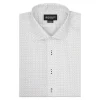 Men's White Geometric Dress Shirt | Ridolfi Shirts