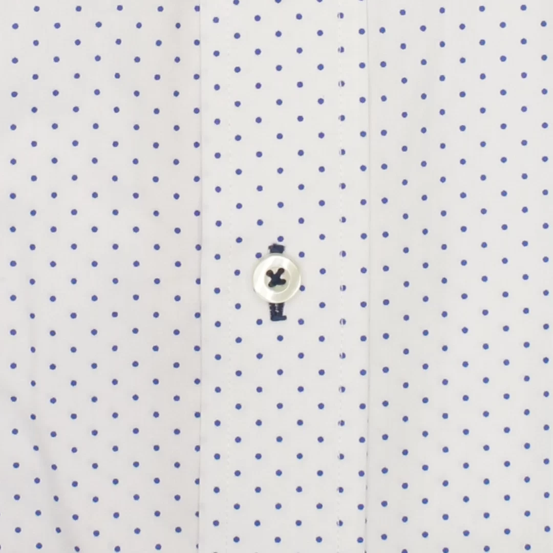 Men's White Dotted Dress Shirt | Ridolfi Shirts