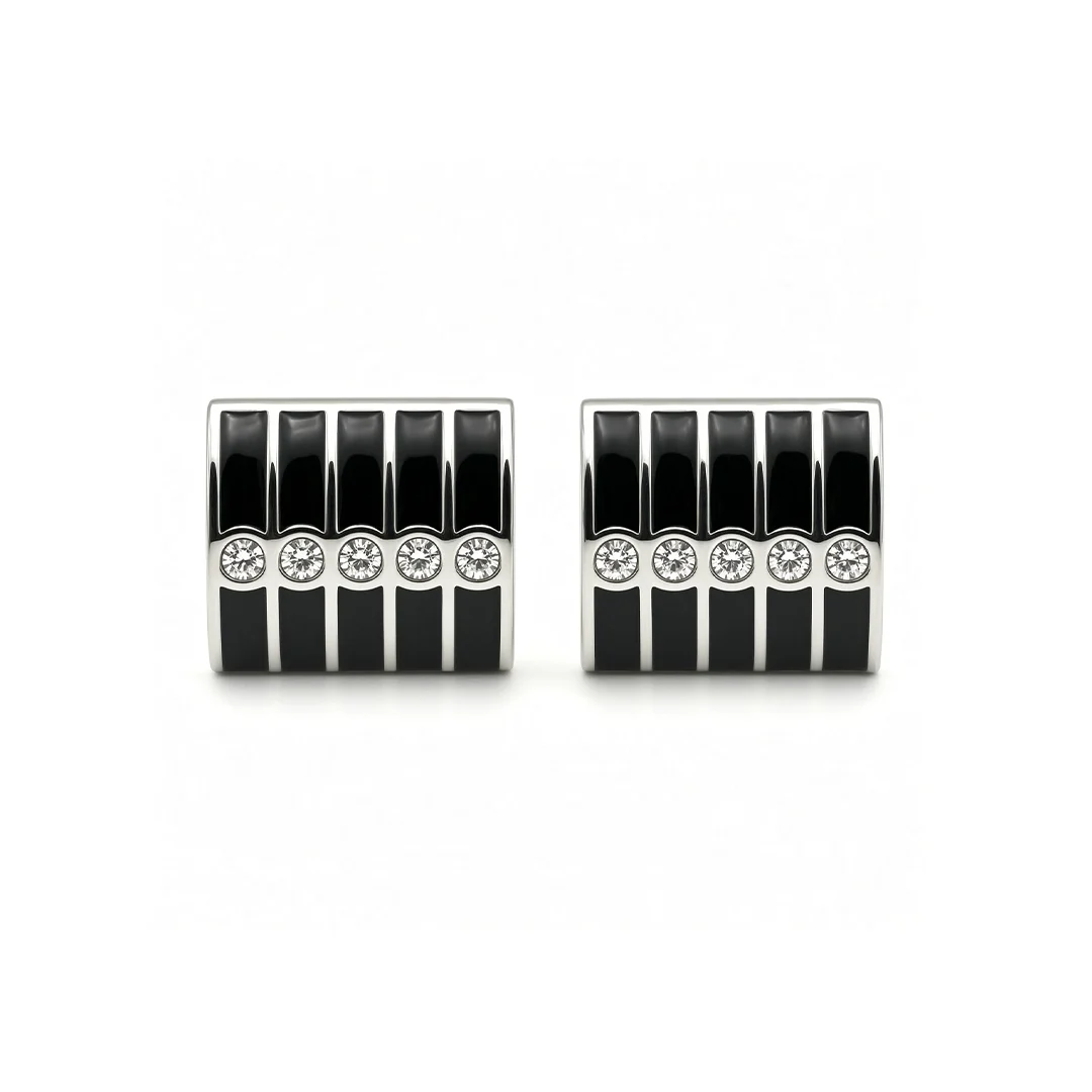 Black Austrian Crystal Cufflinks