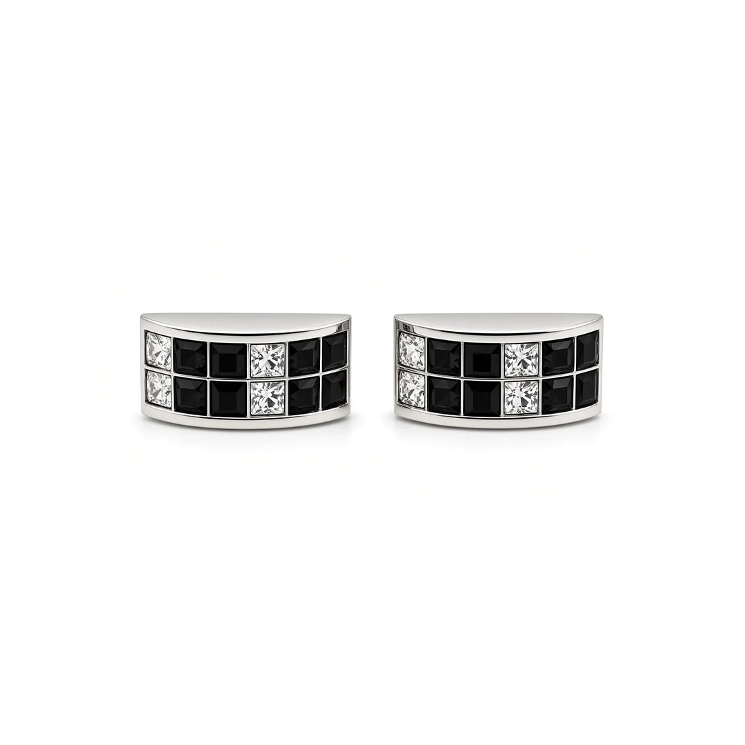 Black Austrian Crystal Cufflinks