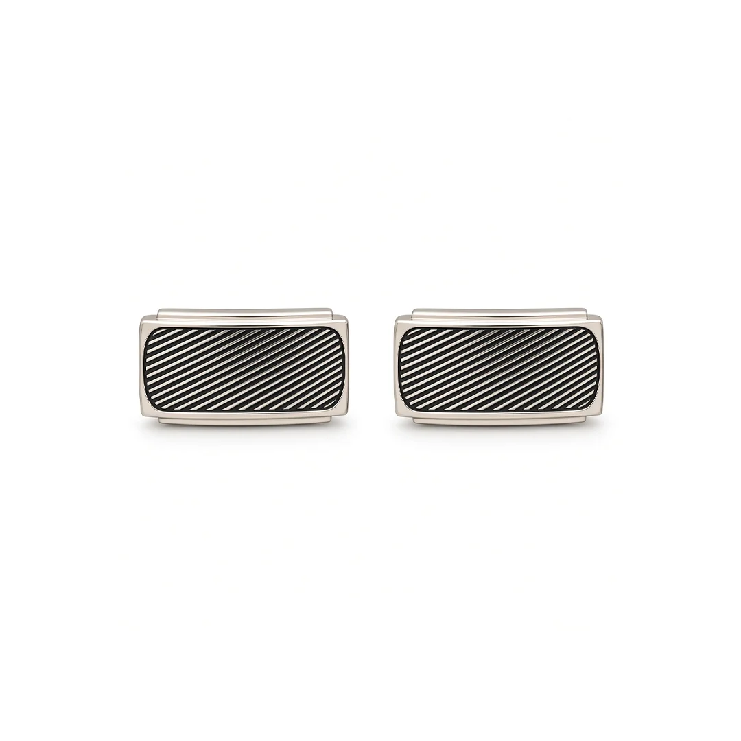 Black Striped Cufflinks