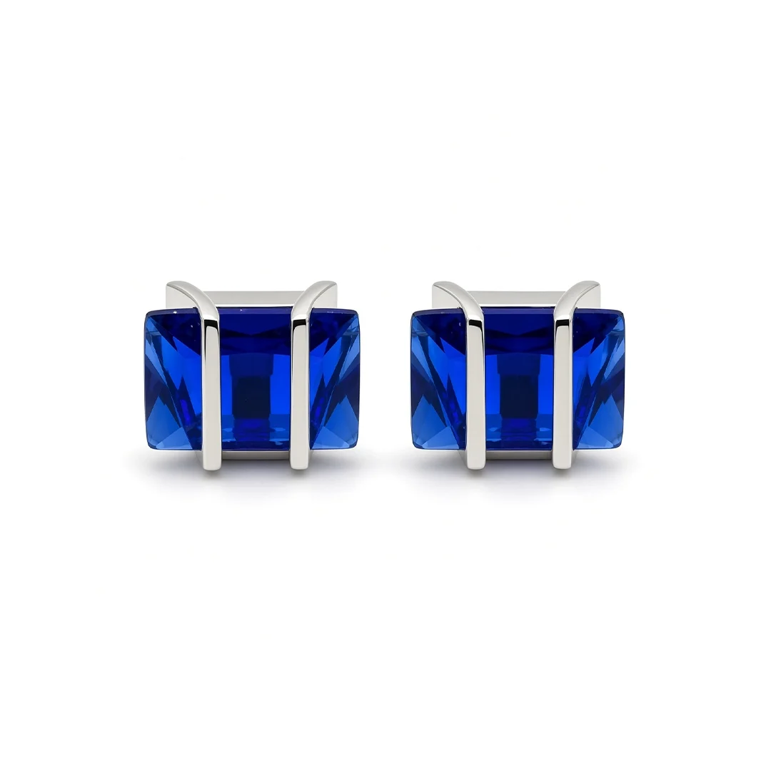 Blue Austrian Crystal Cufflinks