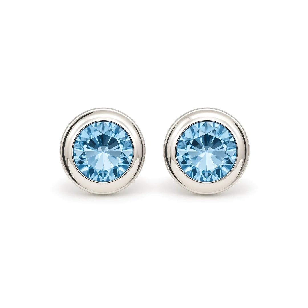 Blue Swarovski Crystal Cufflinks