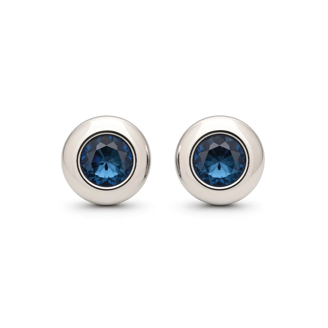 Blue Swarovski Crystal Cufflinks