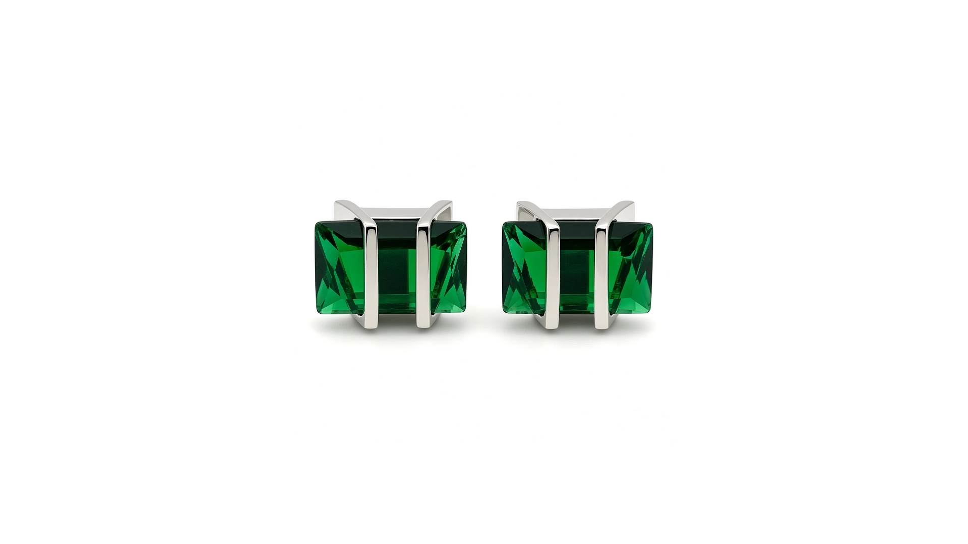 Green Austrian Crystal Cufflinks