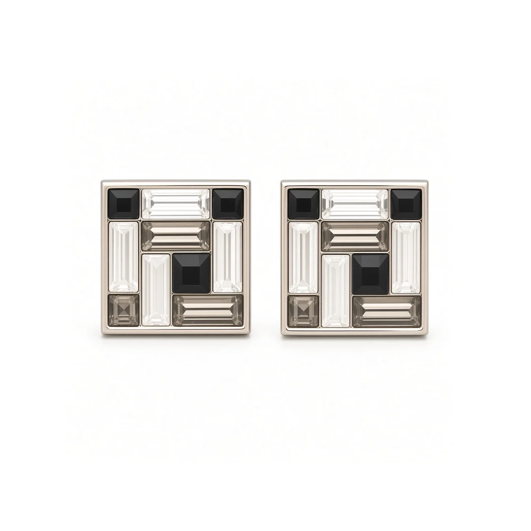 Grey Austrian Crystal Cufflinks