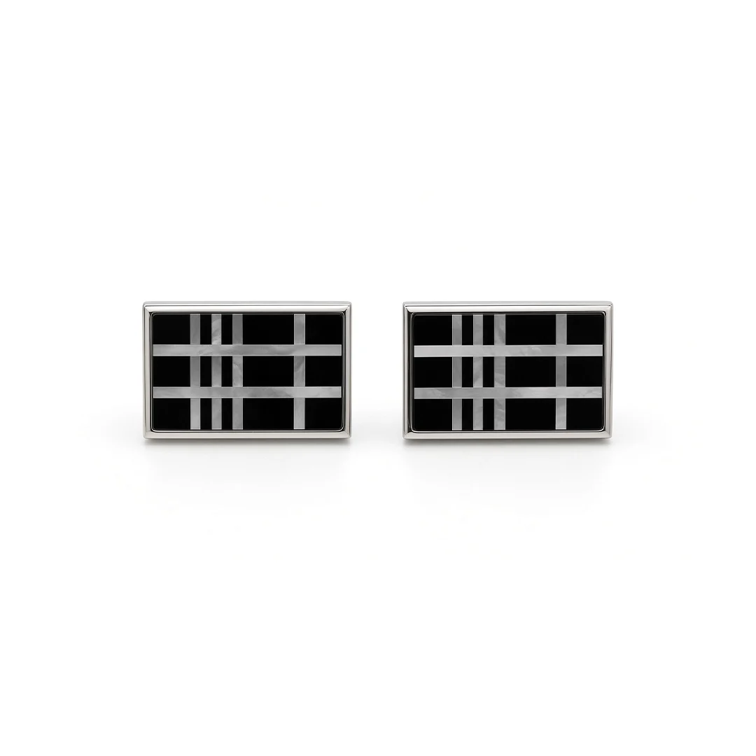 Mother Of Pearl Onyx Cufflinks