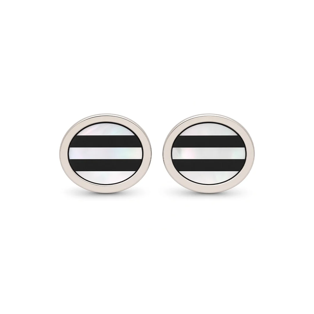 Mother Of Pearl Onyx Cufflinks