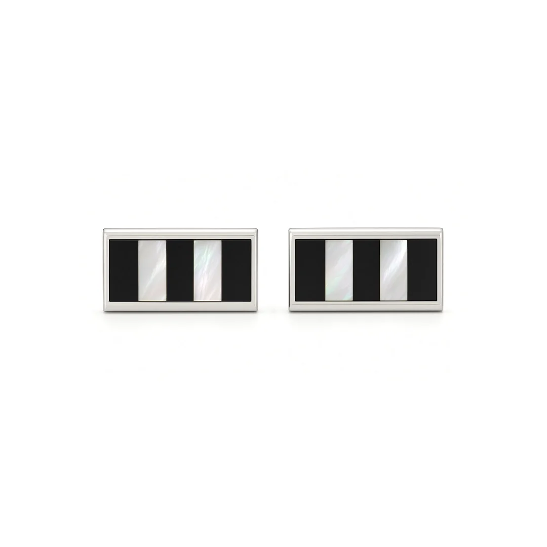 Mother Of Pearl Onyx Cufflinks
