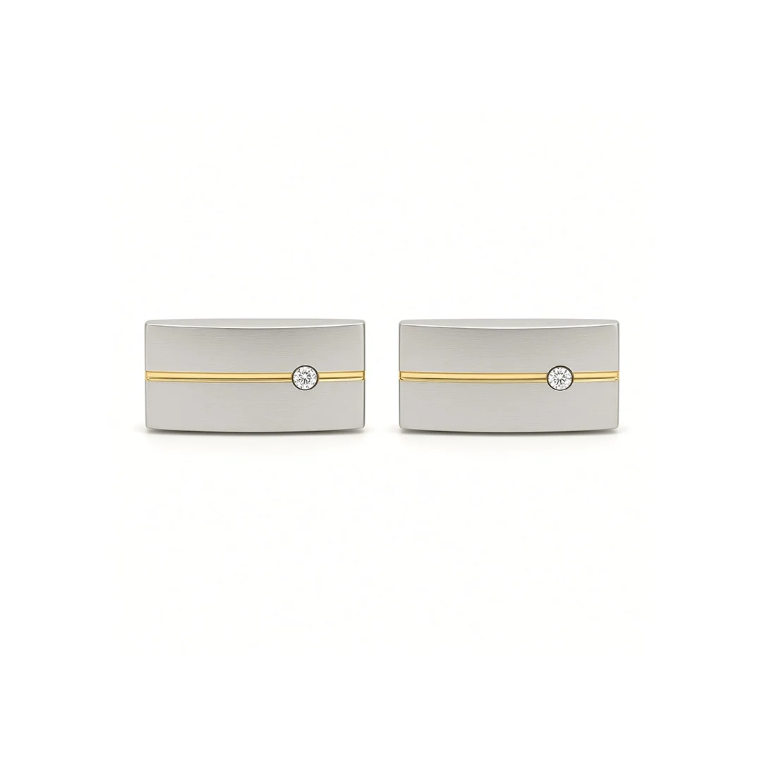 Silver Austrian Crystal Cufflinks