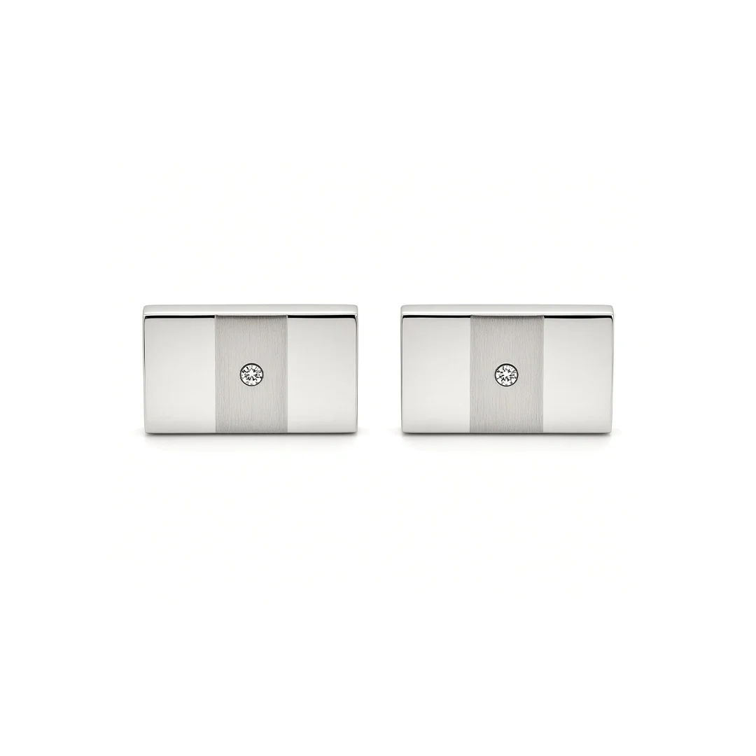 Silver Austrian Crystal Cufflinks