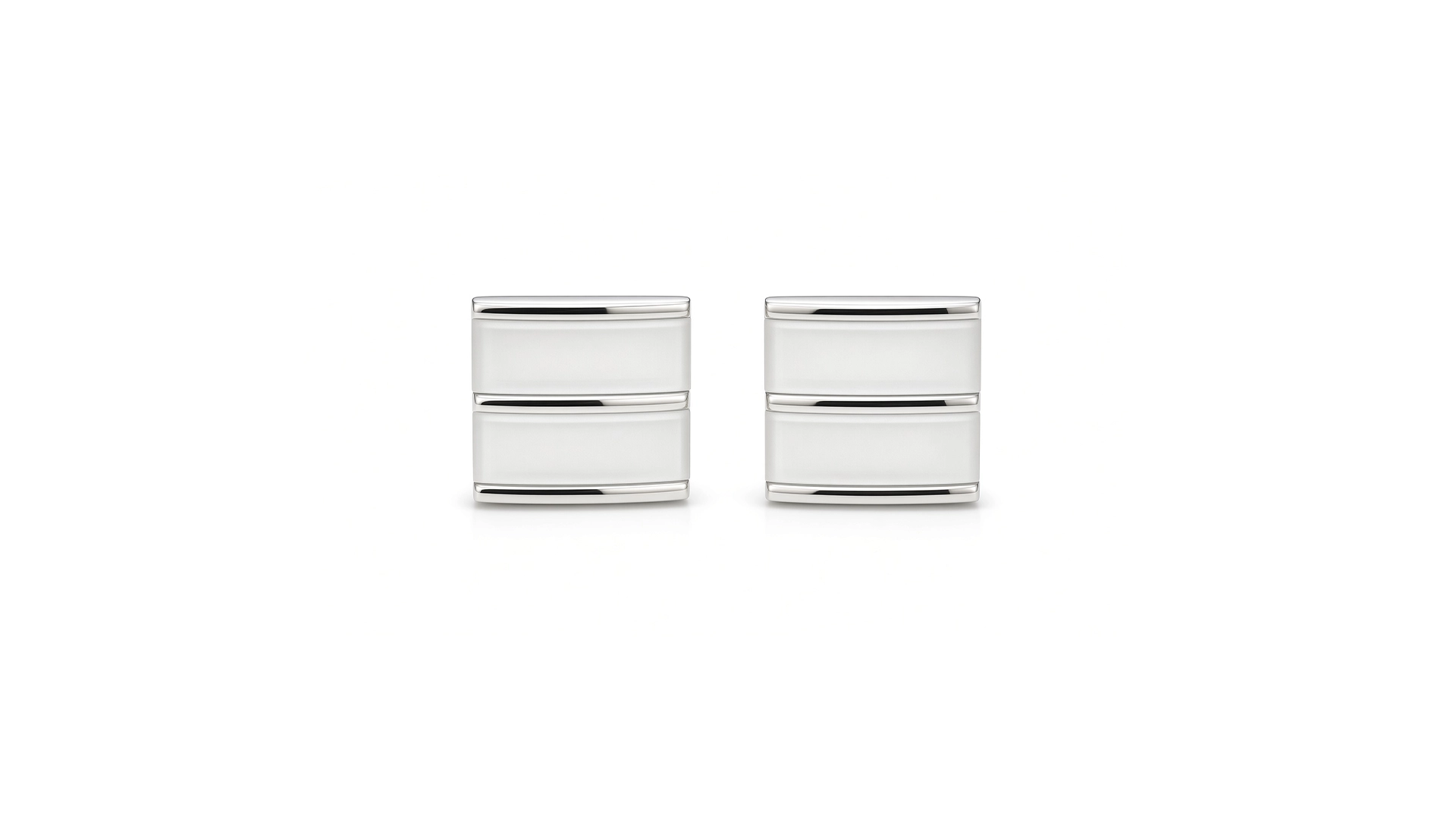 White Cats Eye Cufflinks