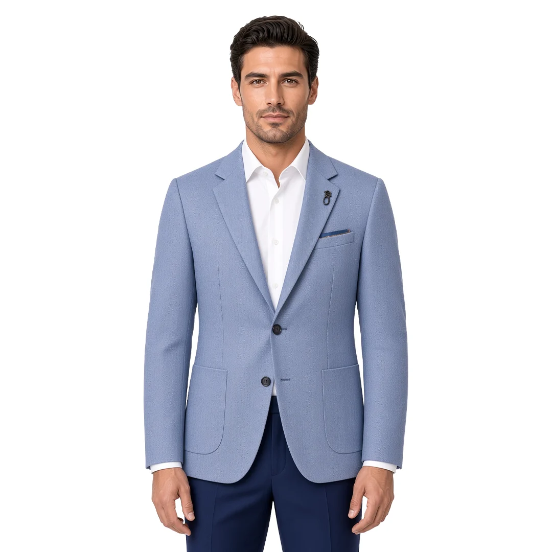 Blue Textured Blazer