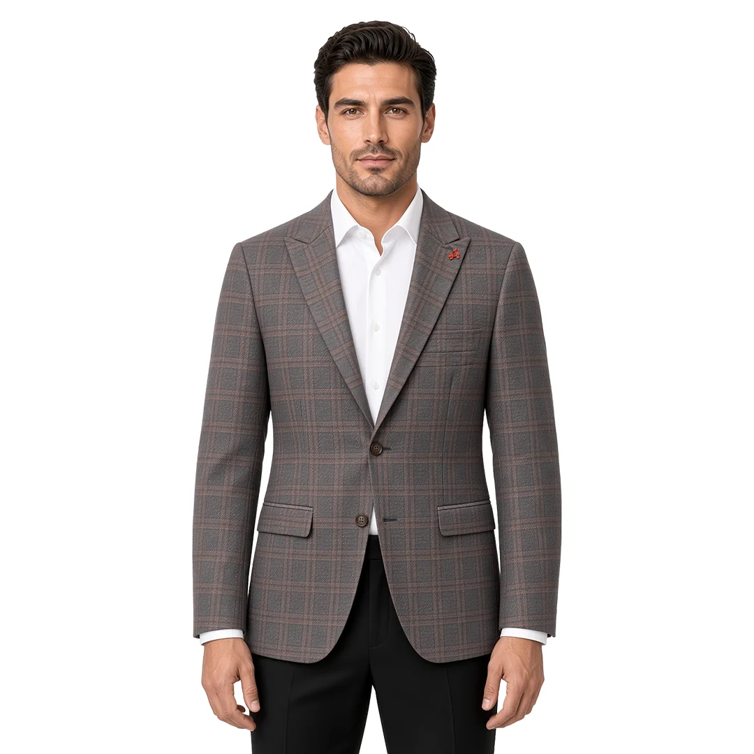 Brown Checked Blazer