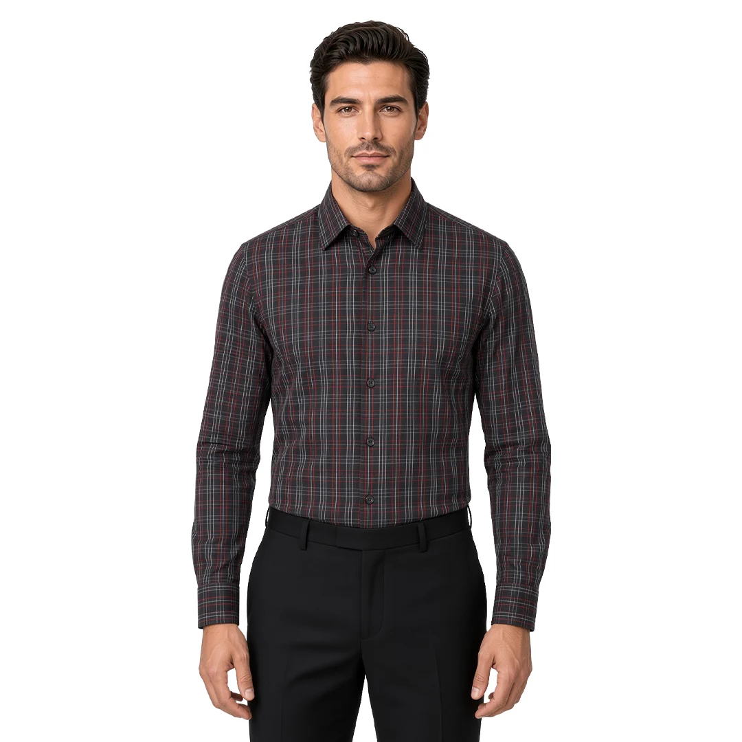 Men's Black Checked Casual Shirt