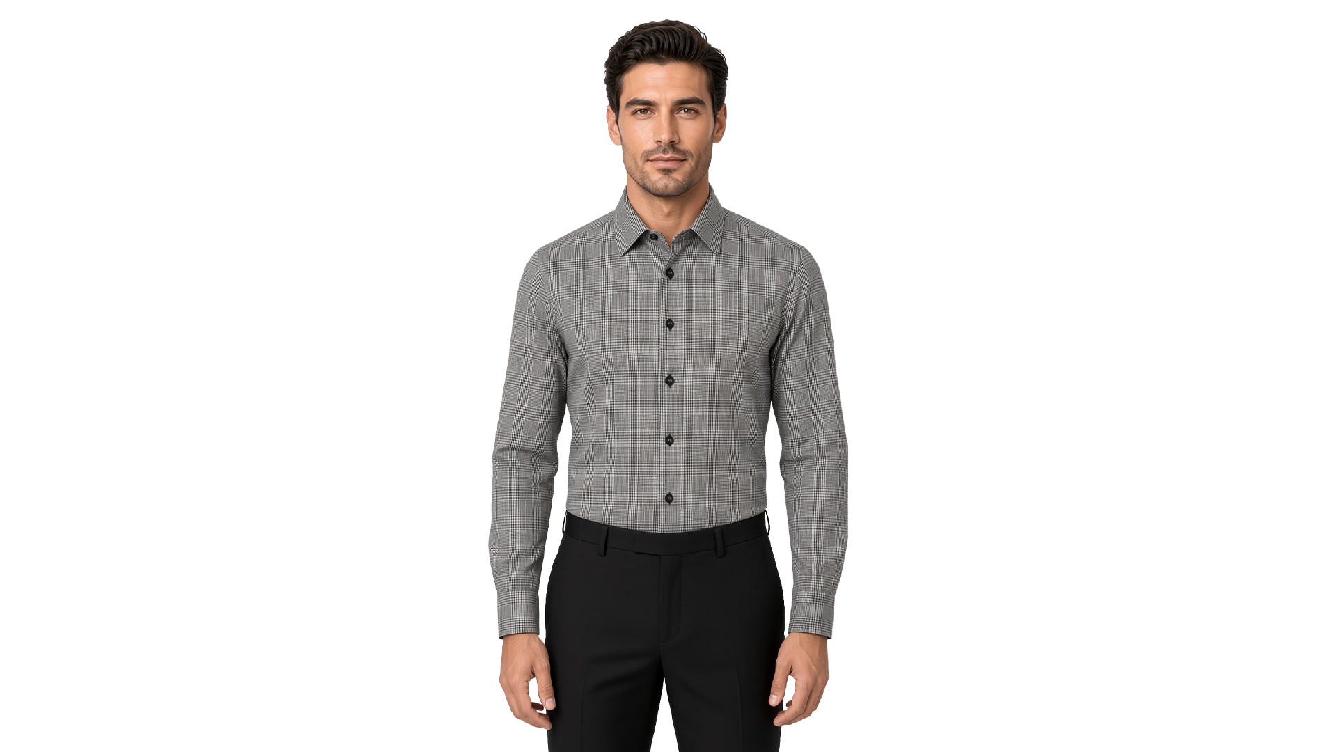 Men's Grey Checked Casual Shirt
