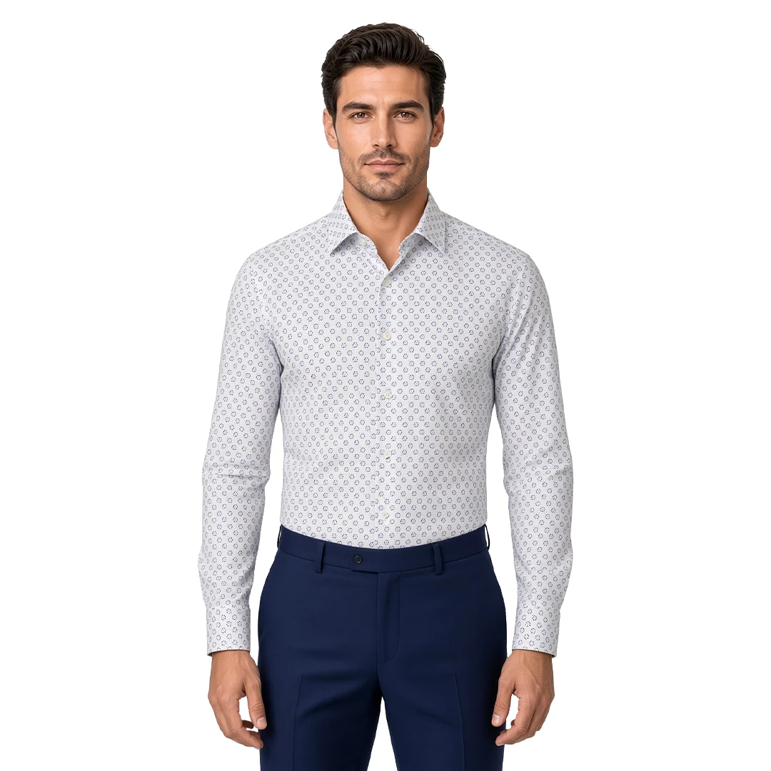 Men's Blue Floral Casual Shirt