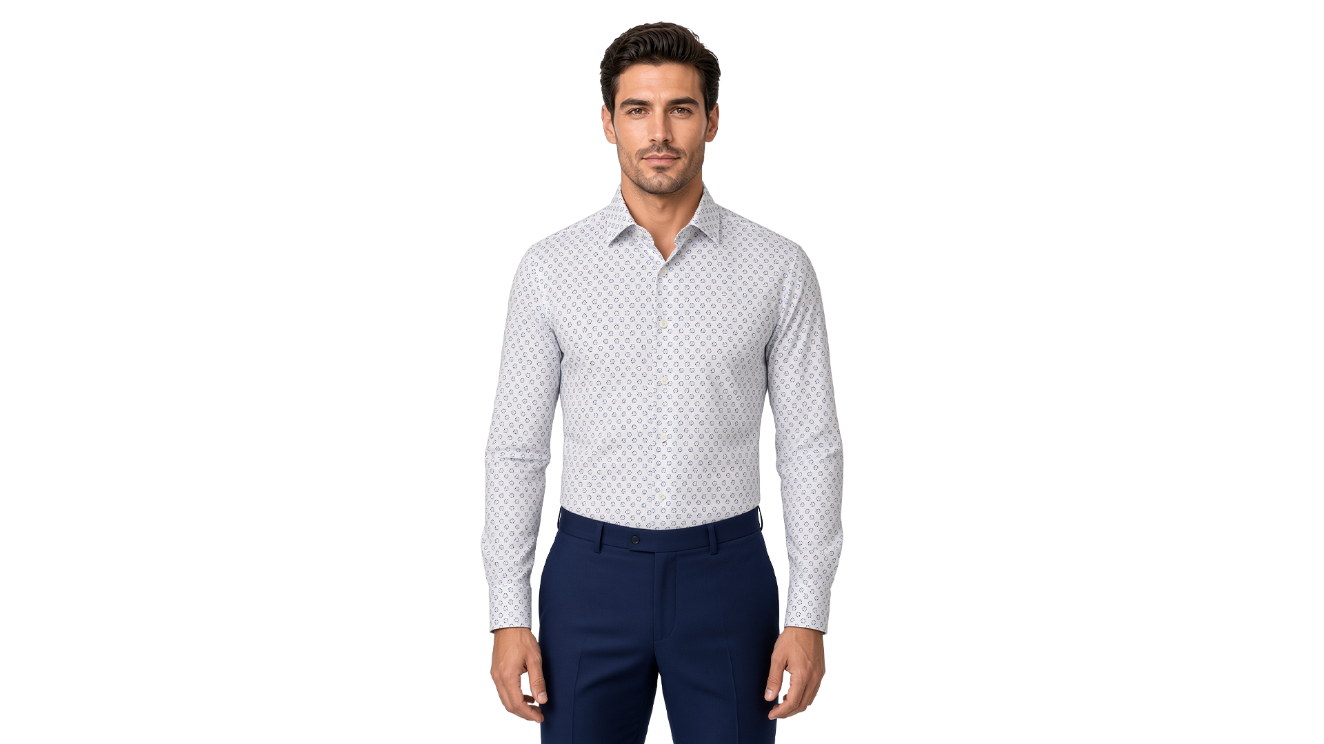 Men's Blue Floral Casual Shirt