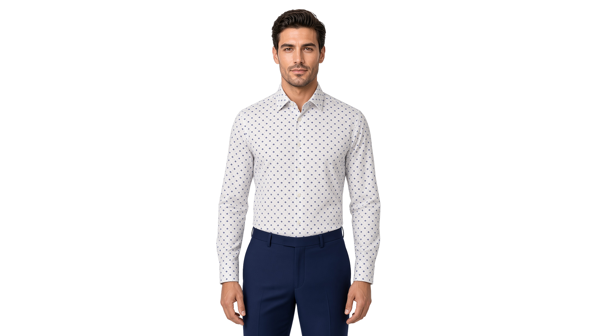 Men's Blue Floral Casual Shirt