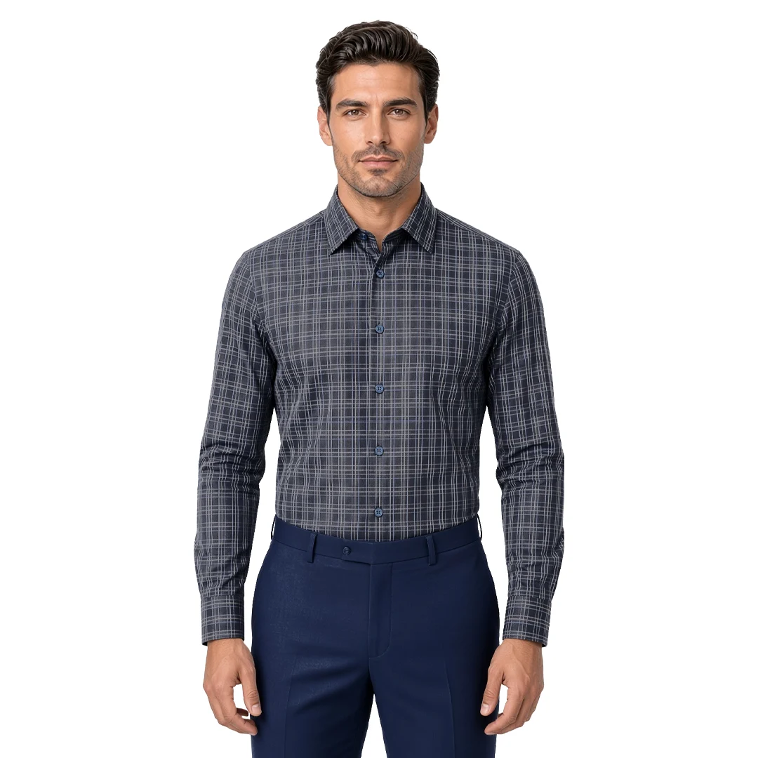 Men's Blue Checked Casual Shirt