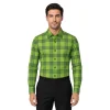 Men's Green Plaid Casual Shirt