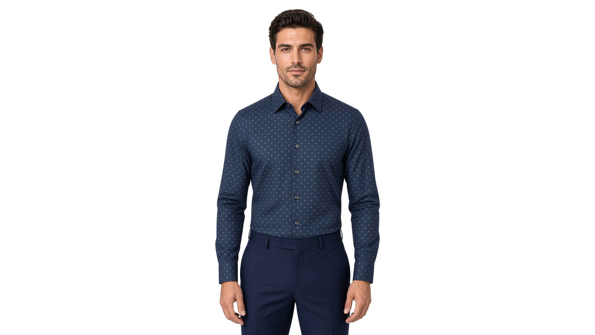 Men's Blue Motif Casual Shirt