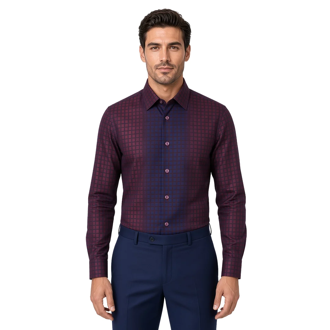 Men's Red Checked Casual Shirt
