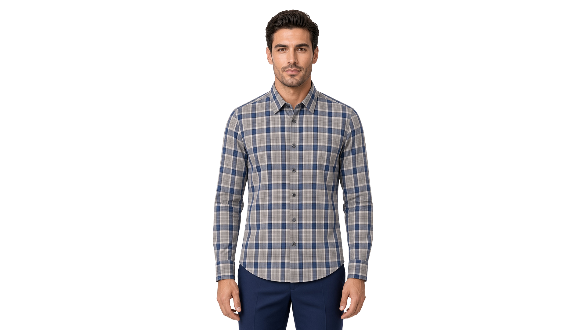 Men's Brown Plaid Flannel Casual Shirt