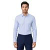 Men's Blue Textured Dress Shirt