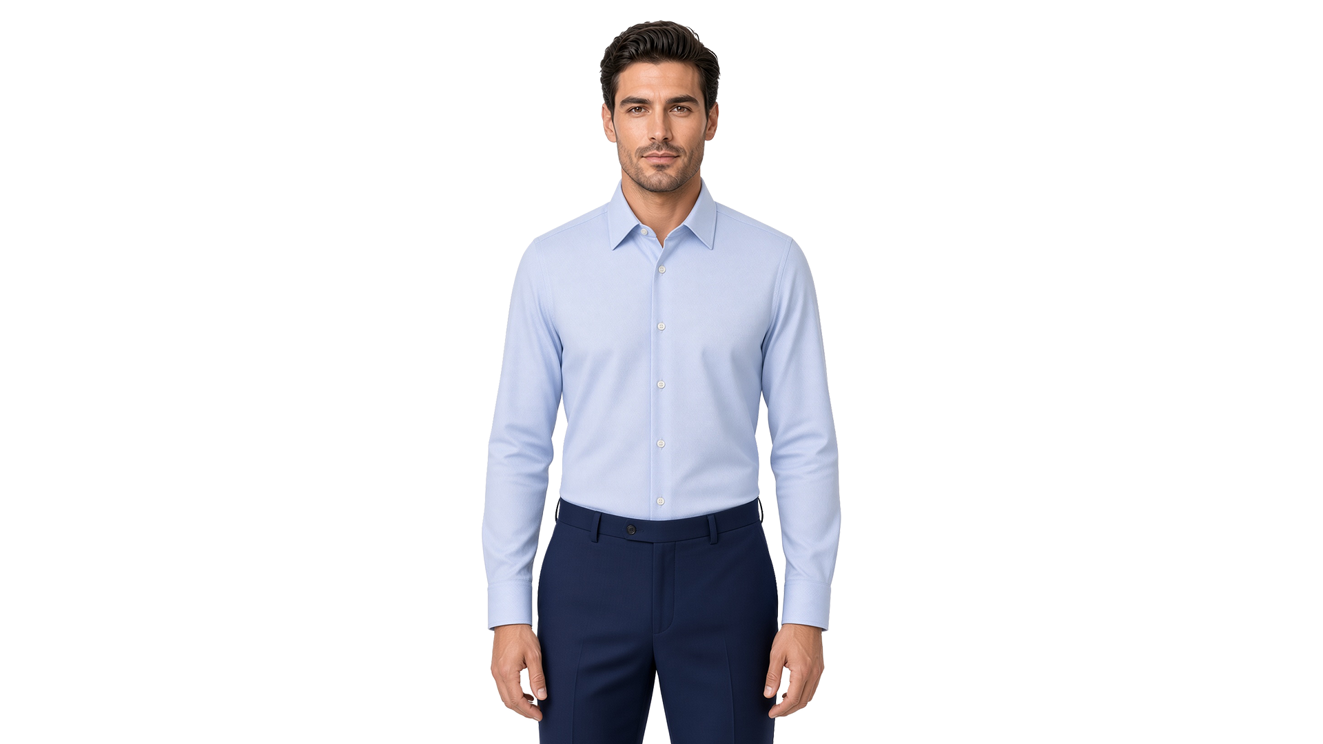 Men'S Blue Textured Dress Shirt 1 Men's Blue Textured Dress Shirt