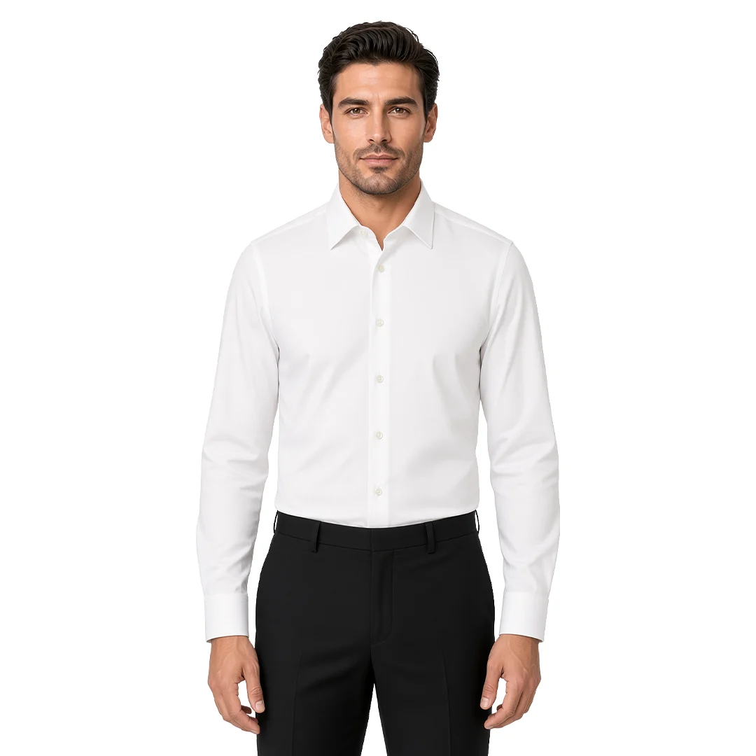 Men's Plain White Dress Shirt