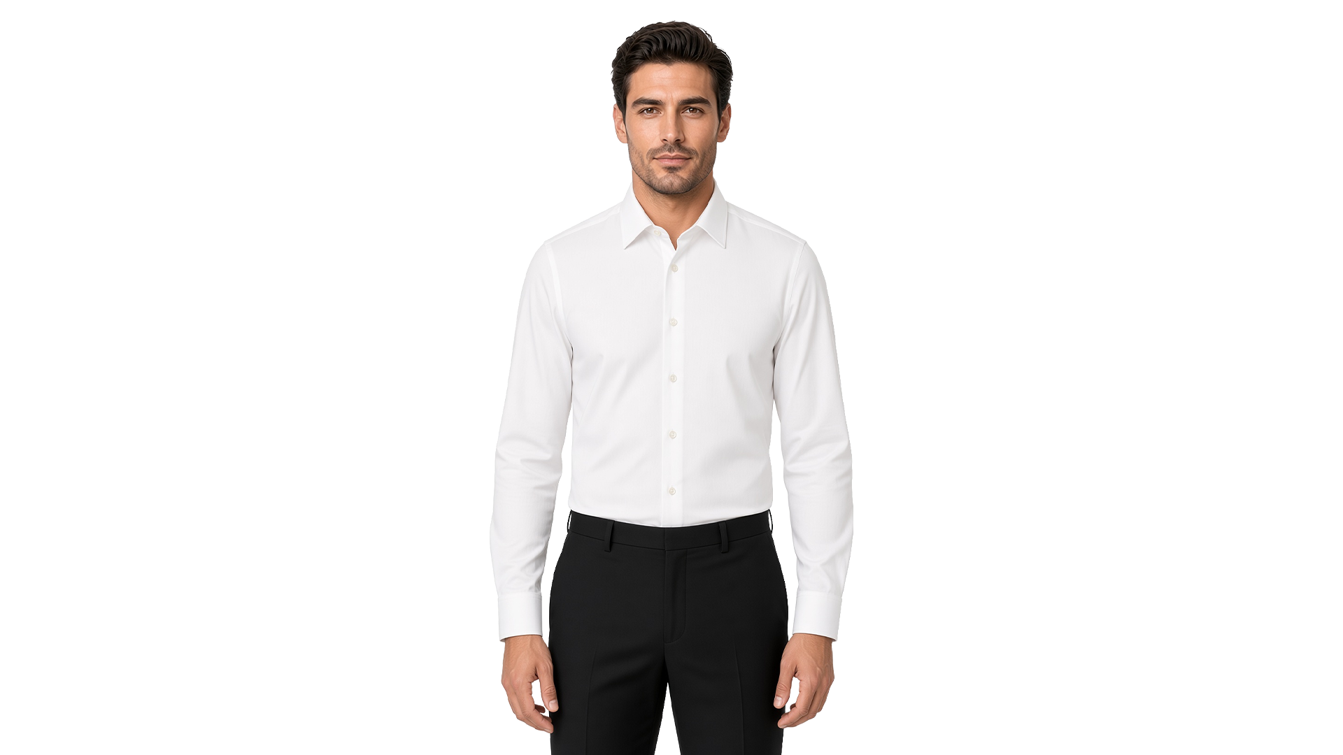 Men's Plain White Dress Shirt