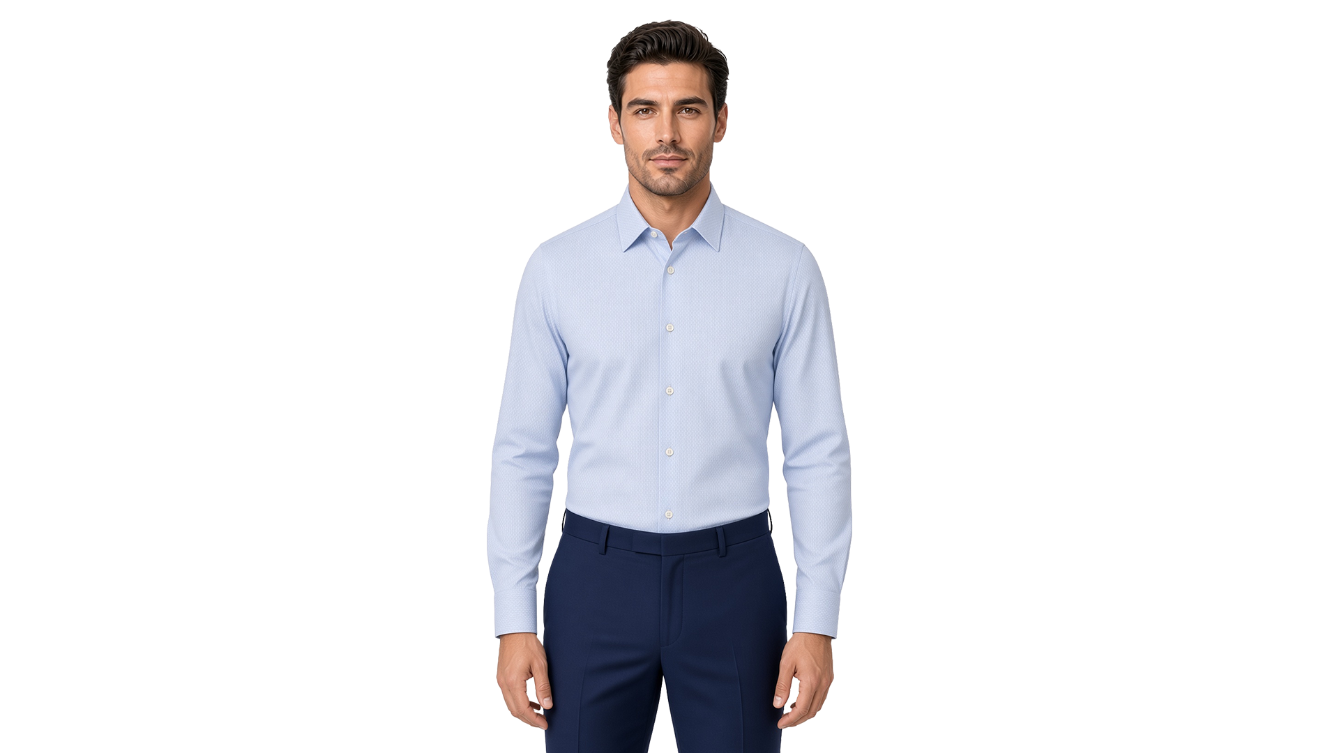 Men's Blue Geometric Dress Shirt