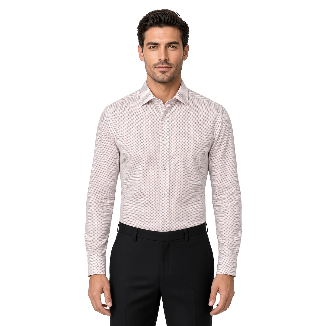 Men's Red Dotted Dress Shirt