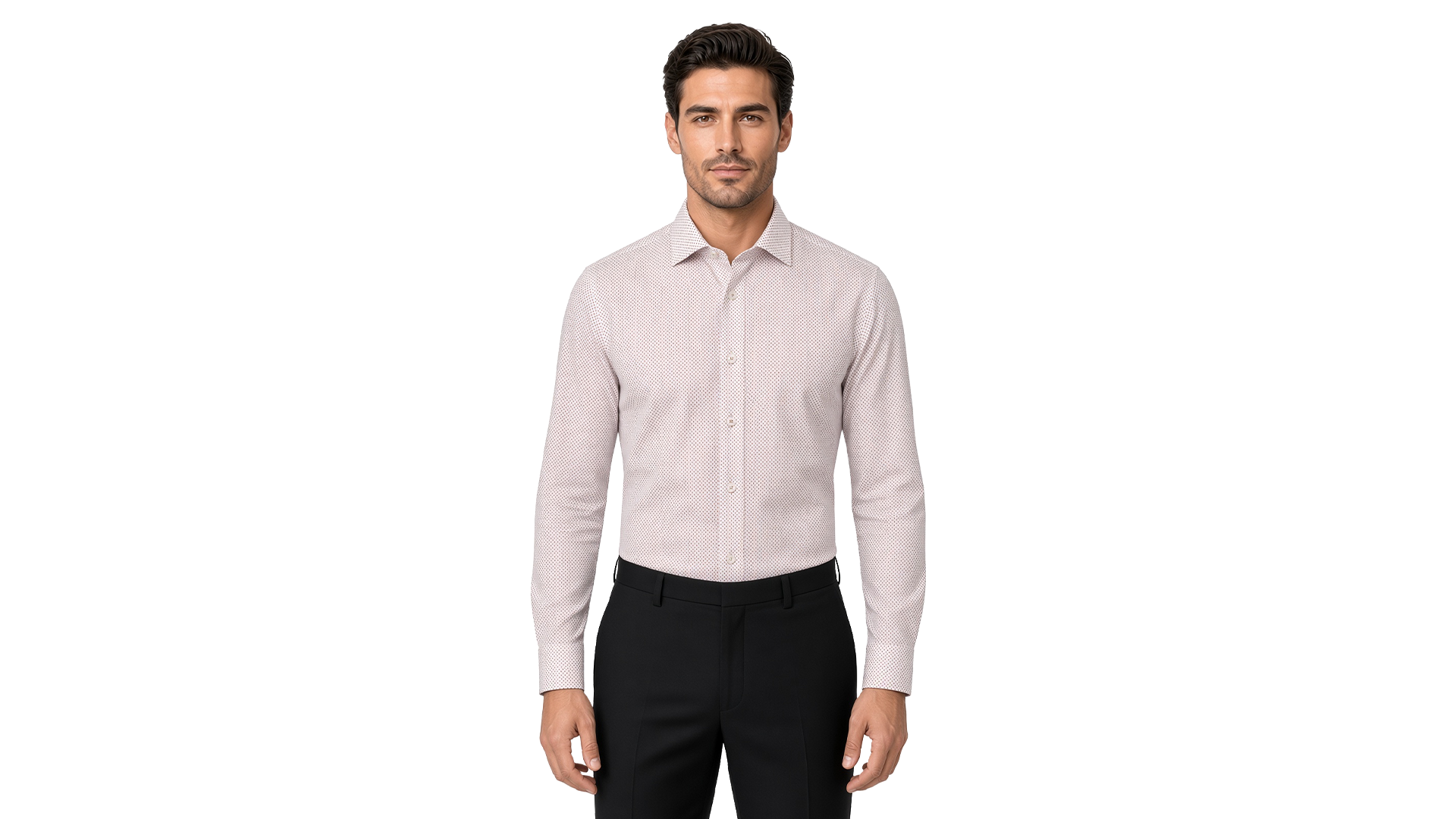 Men's Red Dotted Dress Shirt