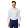 Men's White Geometric Dress Shirt