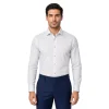 Men's White Geometric Dress Shirt